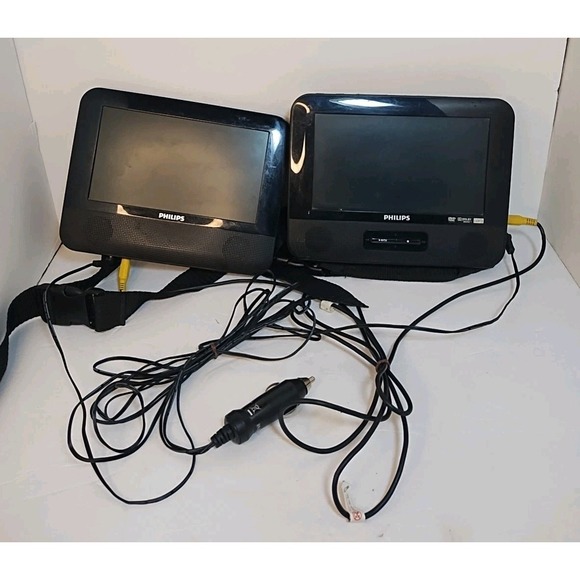 Philips Dual PD7012\37 PORTABLE DVD Prayer 7'' LCD Screens Car Auto RV WORKS - Picture 1 of 8